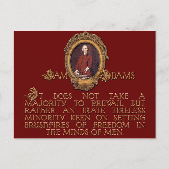 Samuel Adams, Irate and Tireless Guy Postcard (Front)