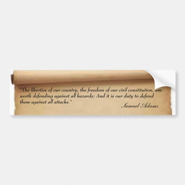 Samuel Adams Quote Bumper Sticker (Front)
