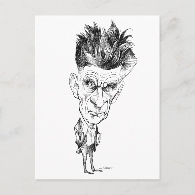 Samuel Beckett Caricature by Edmund S Valtman Postcard (Front)