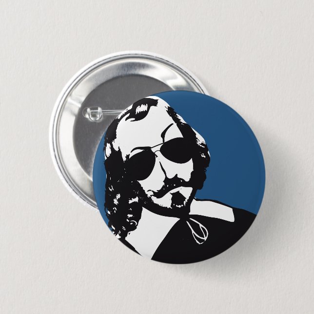 Samuel de Champlain Hipster lunettes futur Québec Pinback Button (Front & Back)