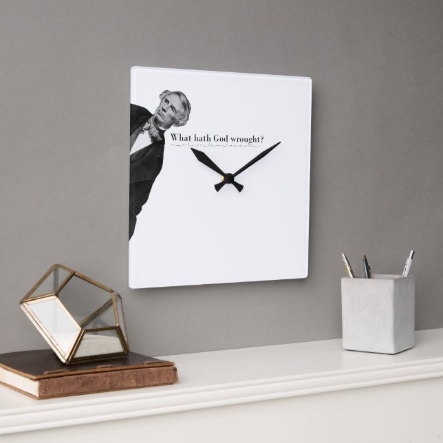Samuel Morse Code Meme - What hath God wrought? Square Wall Clock (Office)