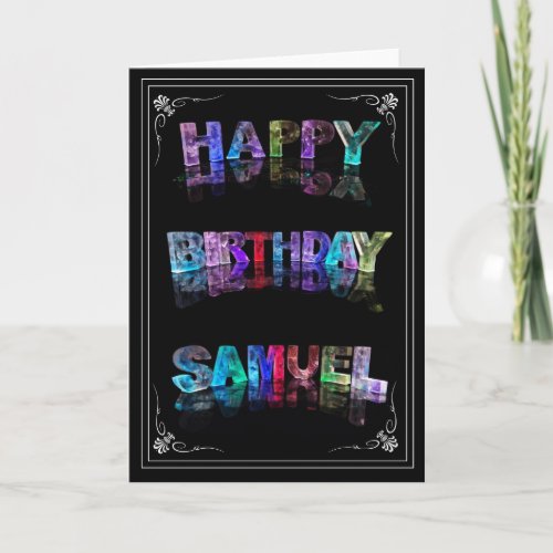 Samuel _  Name in Lights greeting card Photo