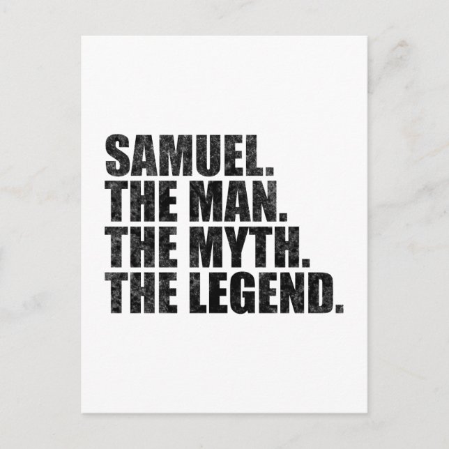 Samuel name, Samuel The Man The Myth The Legend Postcard (Front)