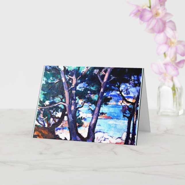 Samuel Peploe painting, Blue Water, Antibes Card (Orchid)