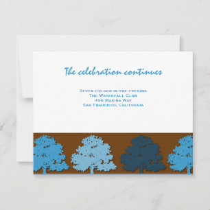 Samuel Reception Bar Mitzvah  Wedding Blue Trees Invitation