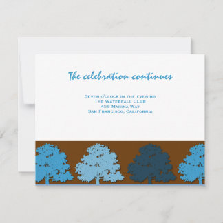 Samuel Reception Bar Mitzvah  Wedding Blue Trees Invitation