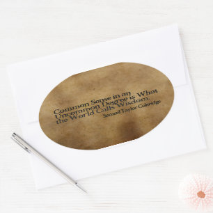 Samuel T. Coleridge Inspirational Quote "Wisdom" Oval Sticker