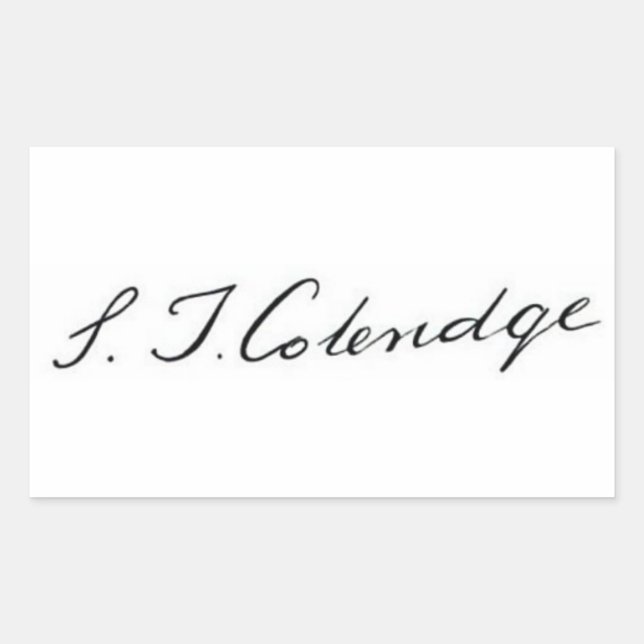 Samuel Taylor Coleridge signature Rectangular Sticker (Front)