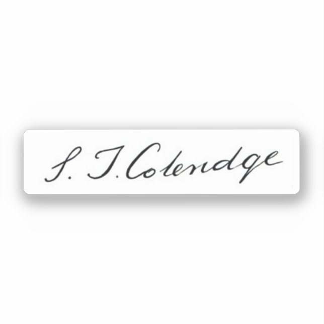 Samuel Taylor Coleridge signature Sticker (Front)