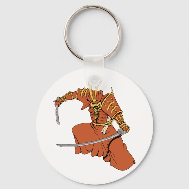 Samurai 6 ~ Ninjas Martial Arts Warrior Fantasy Ar Keychain (Front)