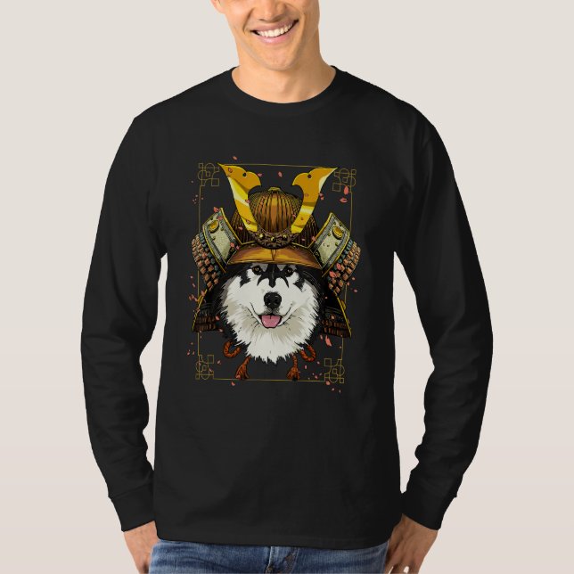 Samurai Alaskan Malamute Japanese Warrior Bushido  T-Shirt (Front)