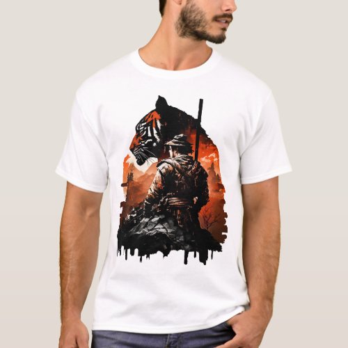 Samurai and the tiger _ The perfect union between  T_Shirt