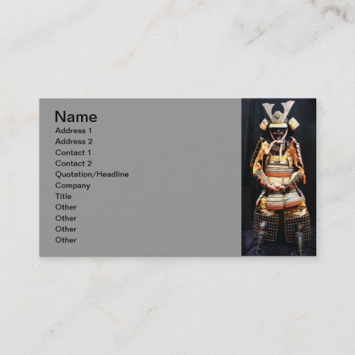 Customizable Samurai Armor Business Card