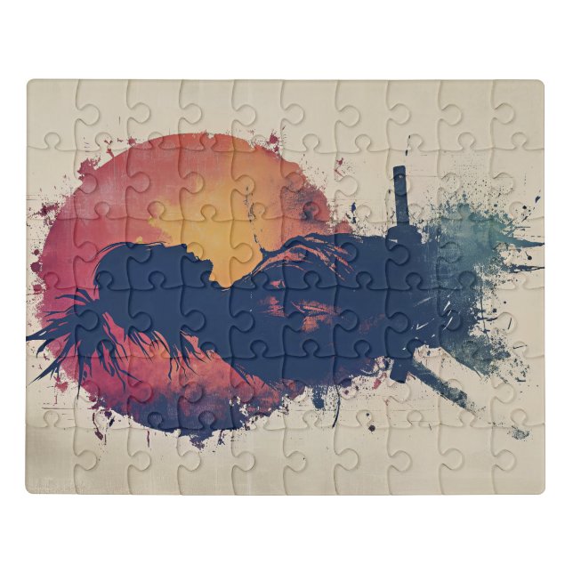 Samurai at Sunset Jigsaw Puzzle (Puzzle Horizontal)