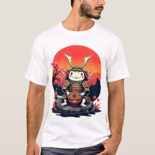 Samurai Axolotl with Ramen Bowl T-Shirt