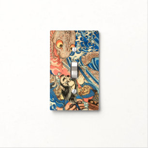 SAMURAI BATTLING GIANT SALAMANDER LIGHT SWITCH COVER