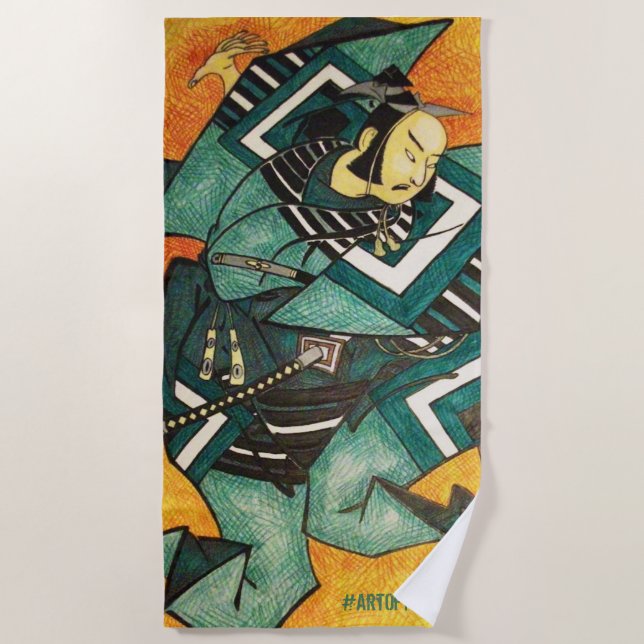 Samurai beach towel (Front)