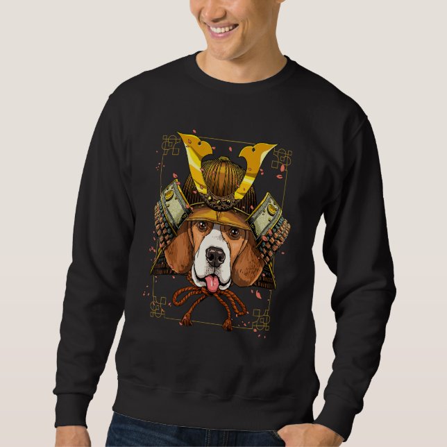 Samurai Beagle Dog Japanese Warrior Bushido Japane Sweatshirt (Front)