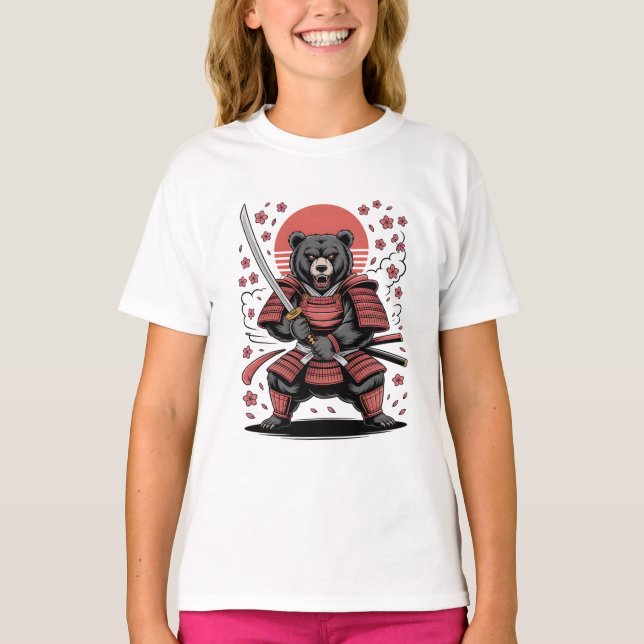 Samurai Bear  Kids Basic T-Shirt (Front)