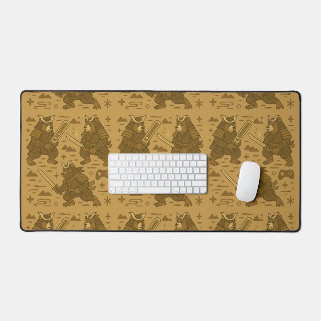 Samurai Bear with Game Controller Desk Mat (Keyboard & Mouse)