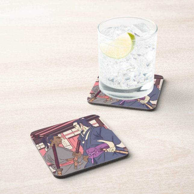 samurai beverage coaster (Right Side)