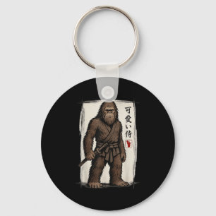 Samurai Bigfoot Japanese Art Anime Funny Men Women Keychain