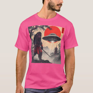 Samurai Bigfoot Japanese Ufo Vintage Graphic Ukiyo T-Shirt