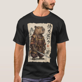 Samurai Capybara Japanese Art Vintage Funny T-Shirt