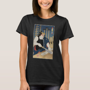 Samurai Carpenter 4 Wood Artisan Ukiyo E Japanese  T-Shirt