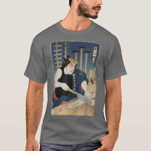 Samurai Carpenter 4 Wood Artisan Ukiyo-e Japanese  T-Shirt