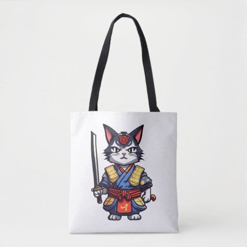 Samurai cat 11   tote bag