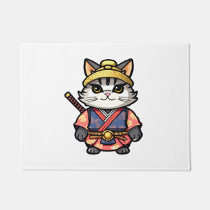 Samurai cat #13 doormat