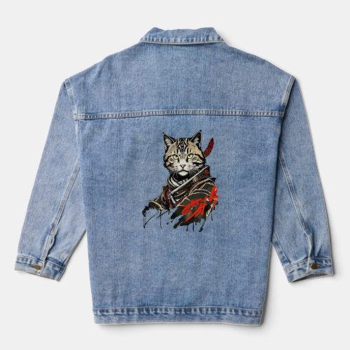 Samurai cat 4  denim jacket