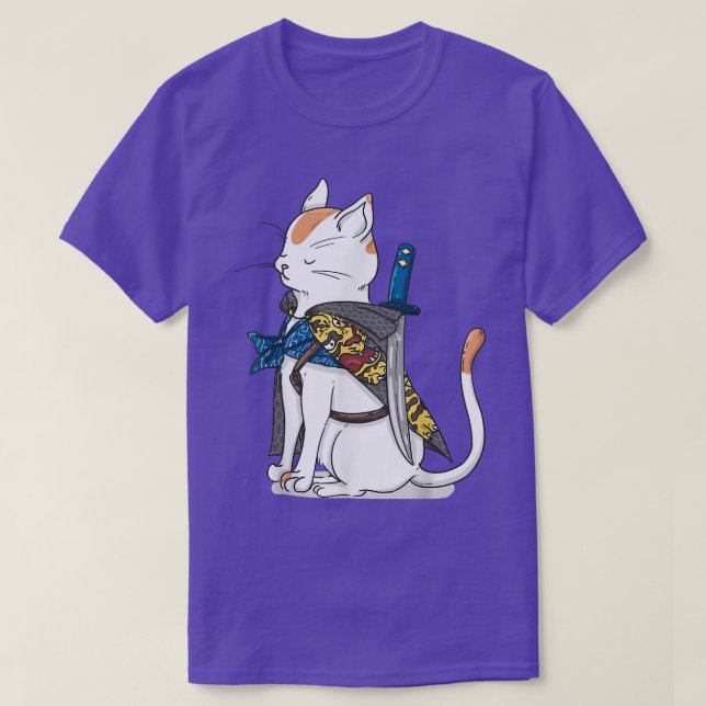 Samurai Cat Funny Ninja Design for Cat Owners  T-Shirt (Design Front)