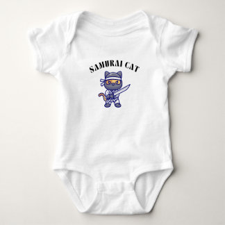 Samurai Cat – Funny Warrior Feline Design Baby Bodysuit