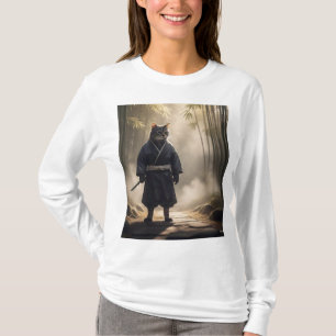 Samurai Cat – Honourable Japanese Feline Warrior  T-Shirt