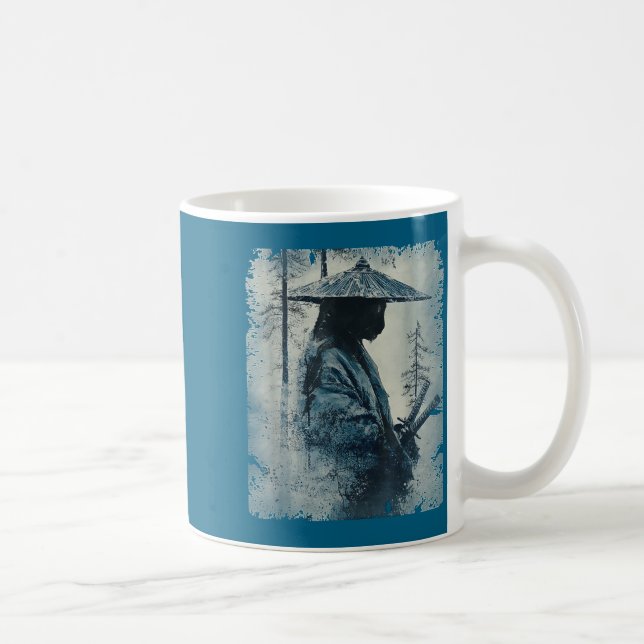 Samurai Cat Japanese Art Anime Men Women Kids Grap Coffee Mug (Right)