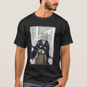 Samurai Cat Japanese Art Vintage Ninja Cat T-Shirt