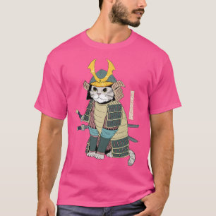 Samurai Cat Japanese Cat in Samurai Armor With Kat T-Shirt
