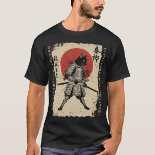 Samurai Cat Japanese cat Warrior anime cat Japane T-Shirt