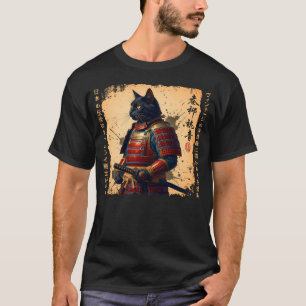Samurai Cat  Japanese cat Warrior anime cat Japane T-Shirt