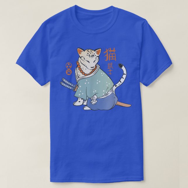 Samurai Cat Japanese Ninja Warrior Kawaii Japan Vi T-Shirt (Design Front)
