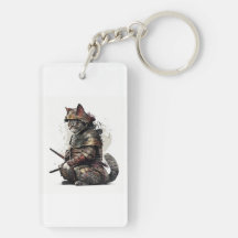 Samurai Cat Keychain