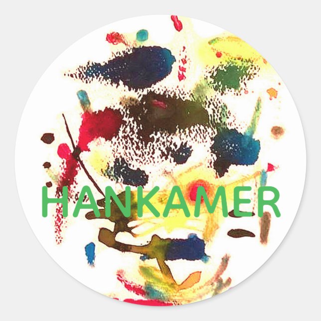 Samurai Cat Lady Abstract Hankamer Artjunkhaus Art Classic Round Sticker (Front)