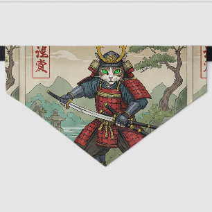 Samurai Cat Pet Bandana Collar