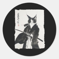 Samurai Cat Tee Vintage Ukiyo-e Warrior Art Graphi