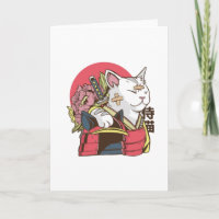 Samurai Cat - Vaporwave Cat