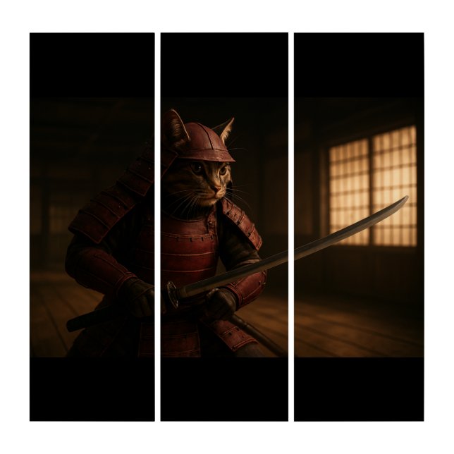 Samurai Cat Wall Art (Front)