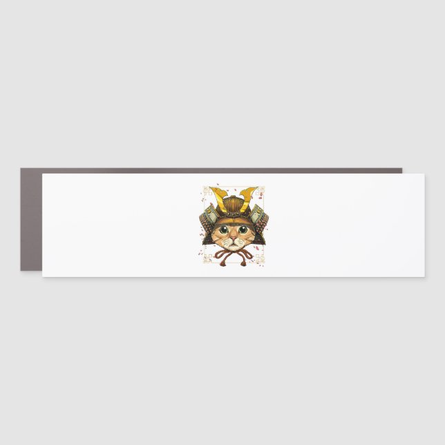 Samurai Cat Warrior Samurai Cat Lovers Car Magnet (Front)