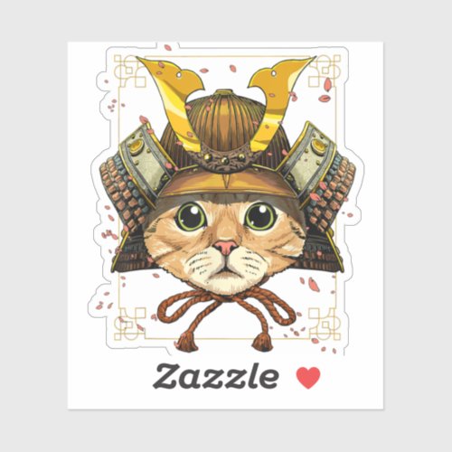 Samurai Cat Warrior Samurai Cat Lovers Sticker